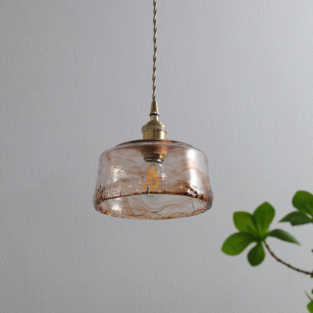 Modern Glass Pendant Light With Warm LED Glow