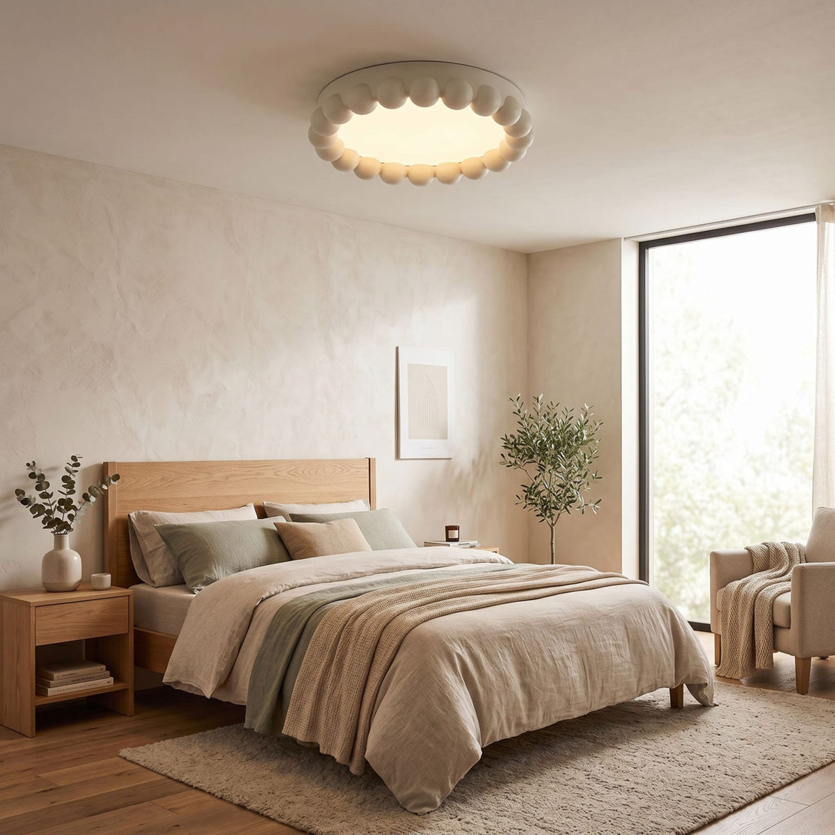 Modern Flush Mount Ceiling Light for Living Room and Bedroom