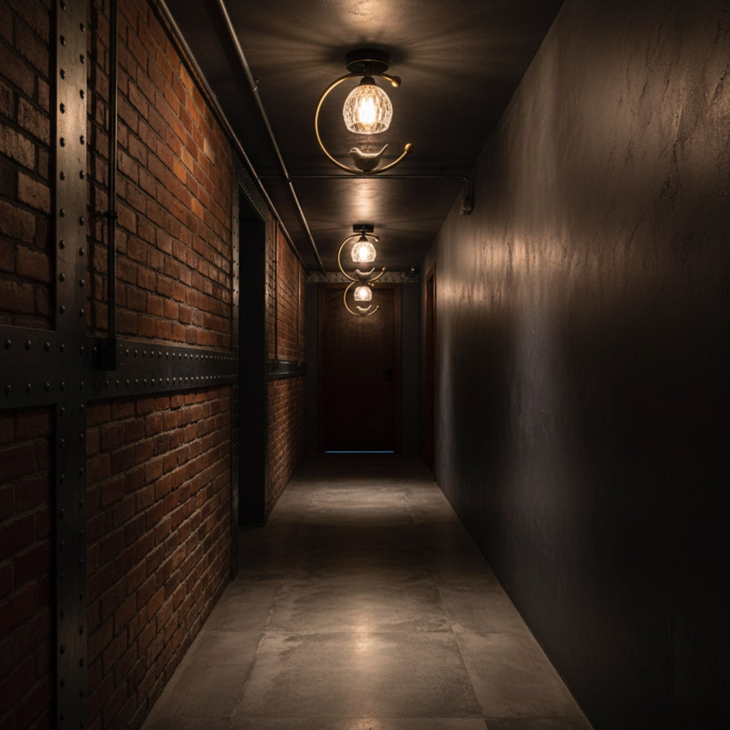 Modern Solid Brass Flush Mount Ceiling Light