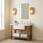 Modern Wood and Glass Wall Sconce for Living Room