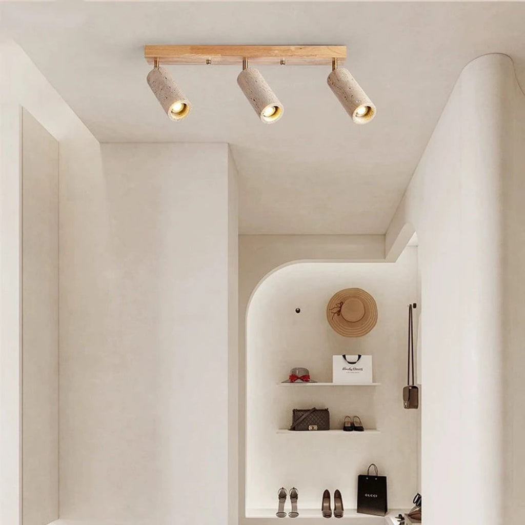 Modern Stone Linear Ceiling Light With Warm White Glow