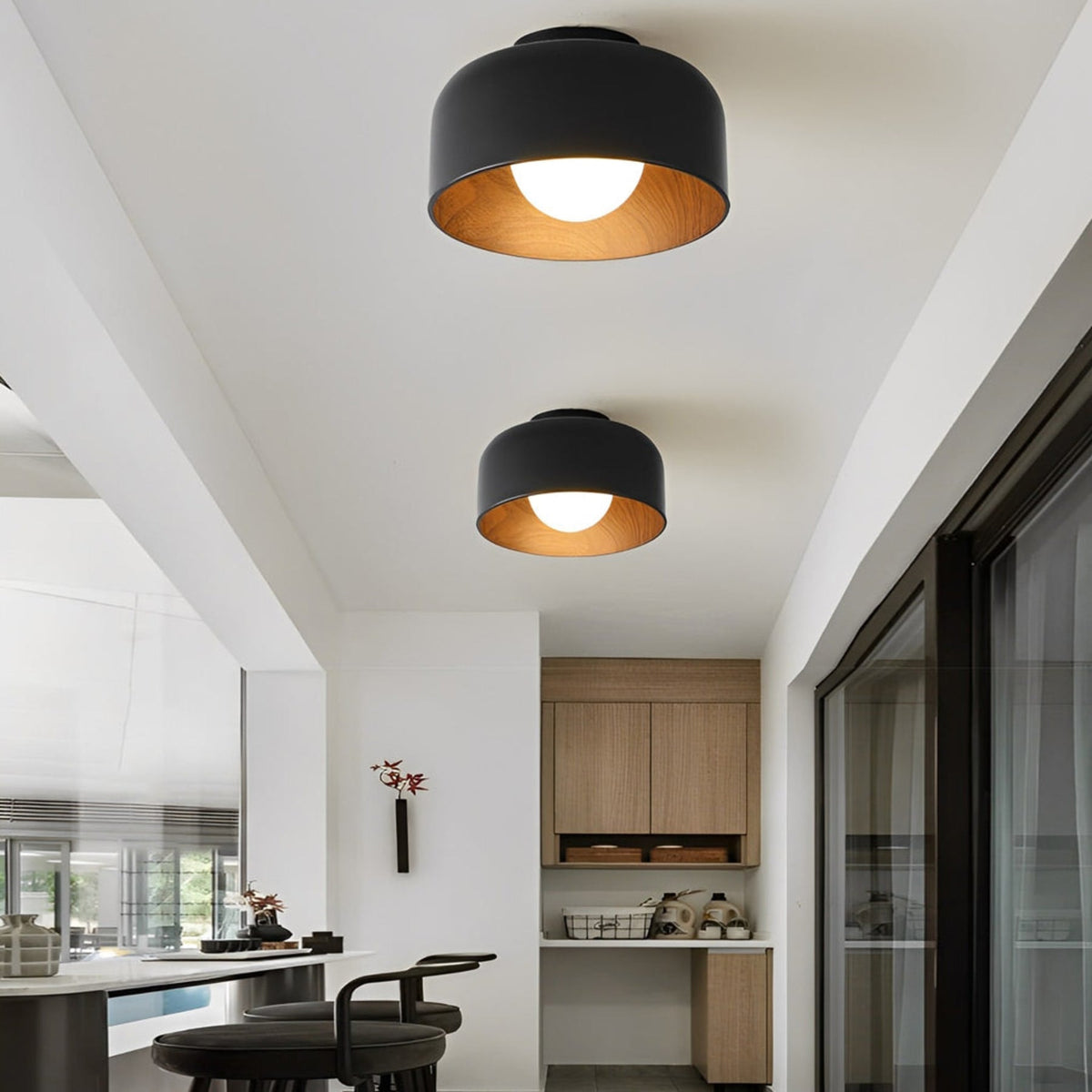 Modern Iron Semi-Flush Mount Ceiling Light for Living Room