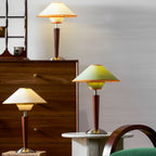 Modern Wood Table Lamp With Fabric Shade for Living Room