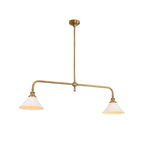Modern Brass Pendant Light With Ceramic Shades for Dining Room
