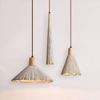 Cream Wabi-Sabi Cement Pendant Light With E26 LED Light