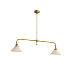 Modern Brass Pendant Light With Ceramic Shades for Dining Room