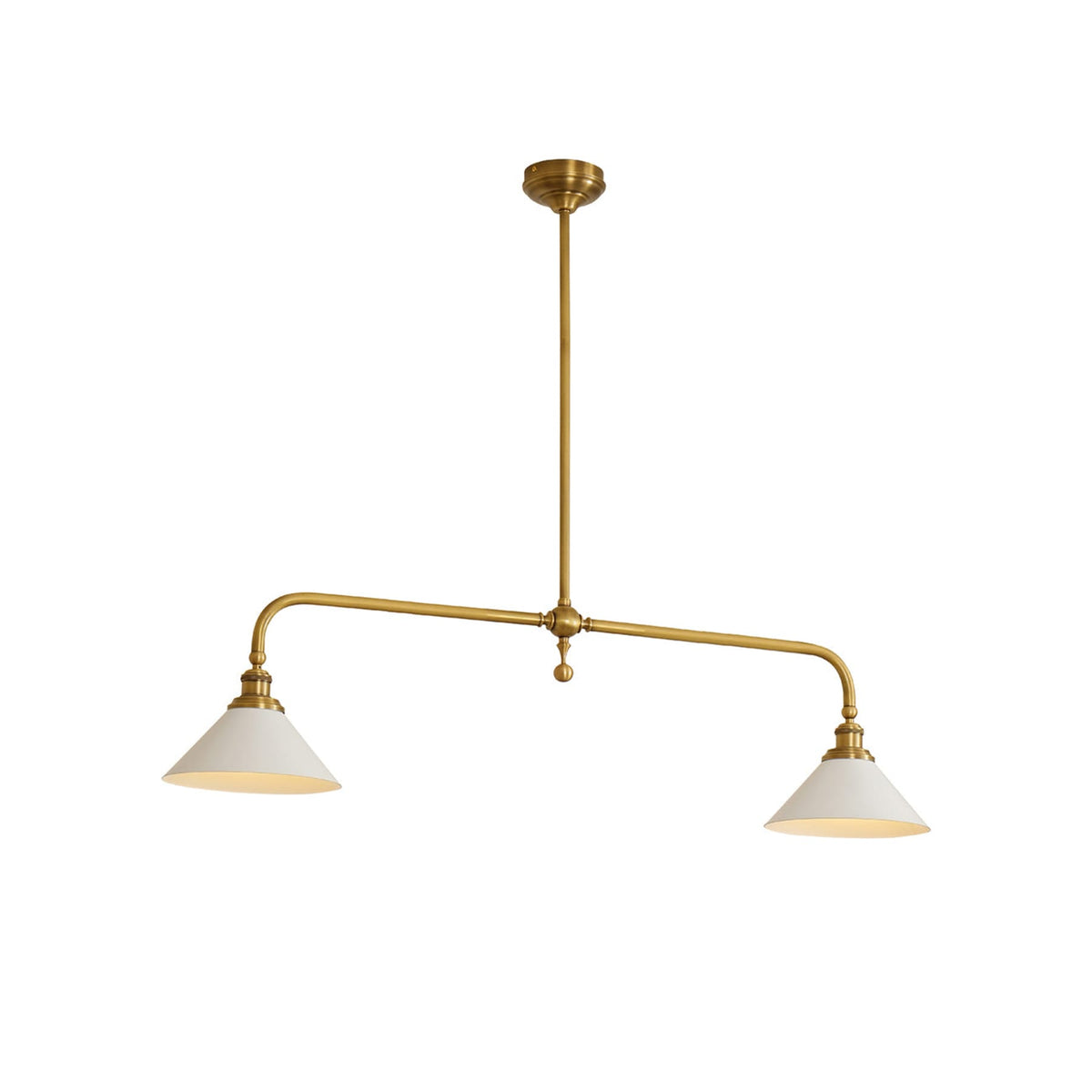 Modern Brass Pendant Light With Ceramic Shades for Dining Room