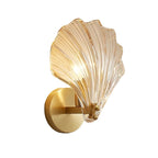 Brass And Glass Seashell Wall Sconce With E12 Bulb Base