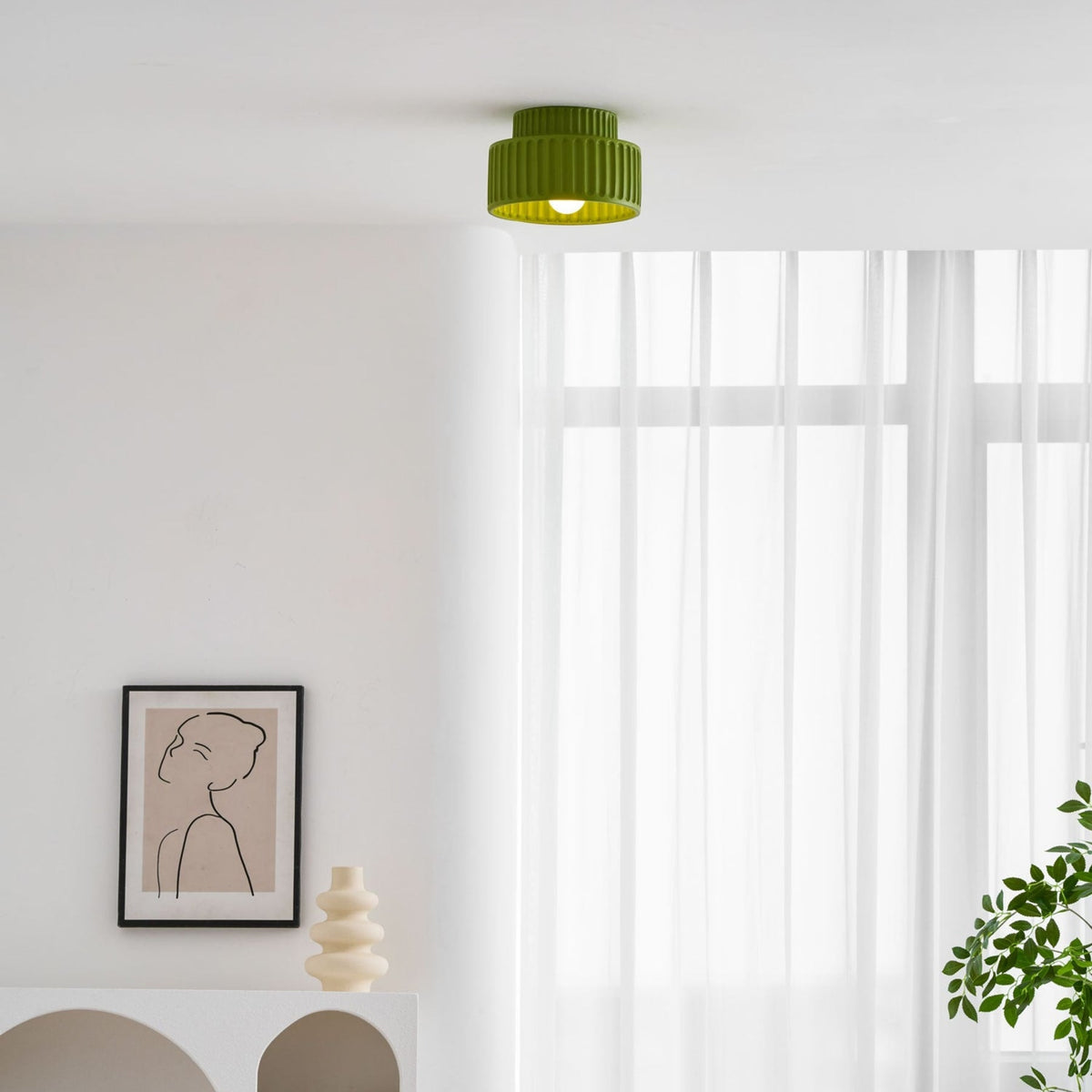 Modern Semi-Flush Ceiling Light for Living Room and Bedroom