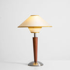 Modern Wood Table Lamp With Fabric Shade for Living Room