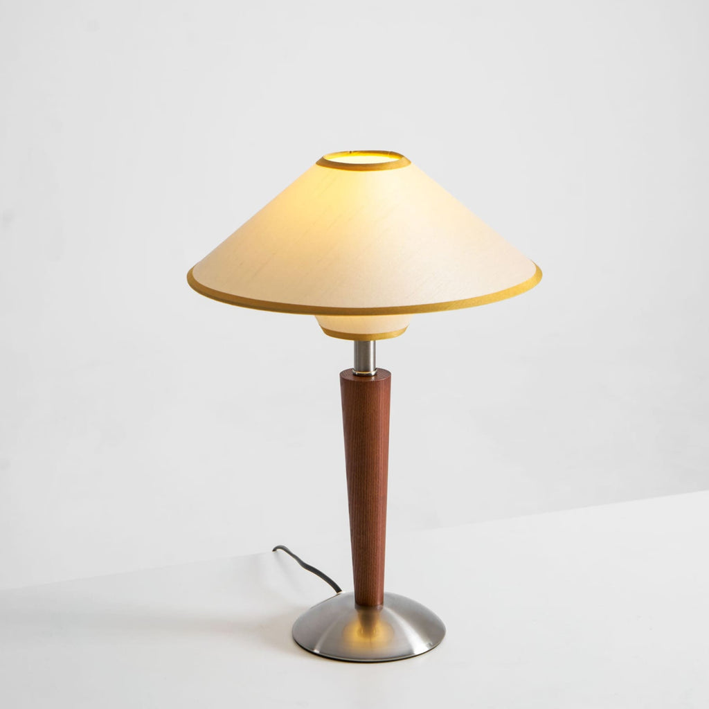 Modern Wood Table Lamp With Fabric Shade for Living Room