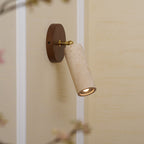 Modern Travertine Wall Sconce With Warm LED Glow