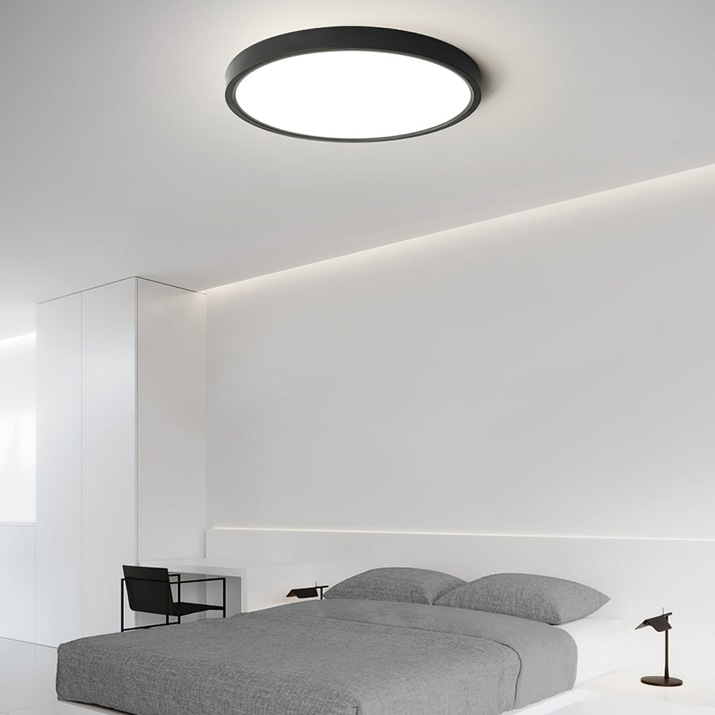 Minimalist Iron Flush Mount Ceiling Light With Slim Low-Profile Design