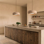 Modern Travertine Stone Pendant Light With Dimmable Remote Control
