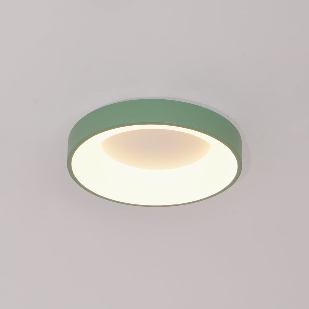 Modern Wrought Iron Flush Mount Ceiling Light With Tri-Color LED Glow