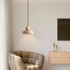 Modern Wood And Concrete Pendant Light With Warm LED Glow