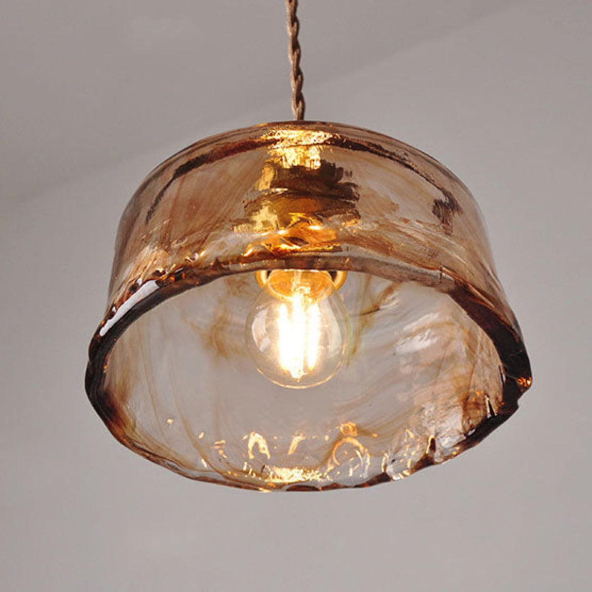 Modern Glass Pendant Light With Warm LED Glow