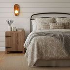 Modern Wood and Glass Wall Sconce for Living Room