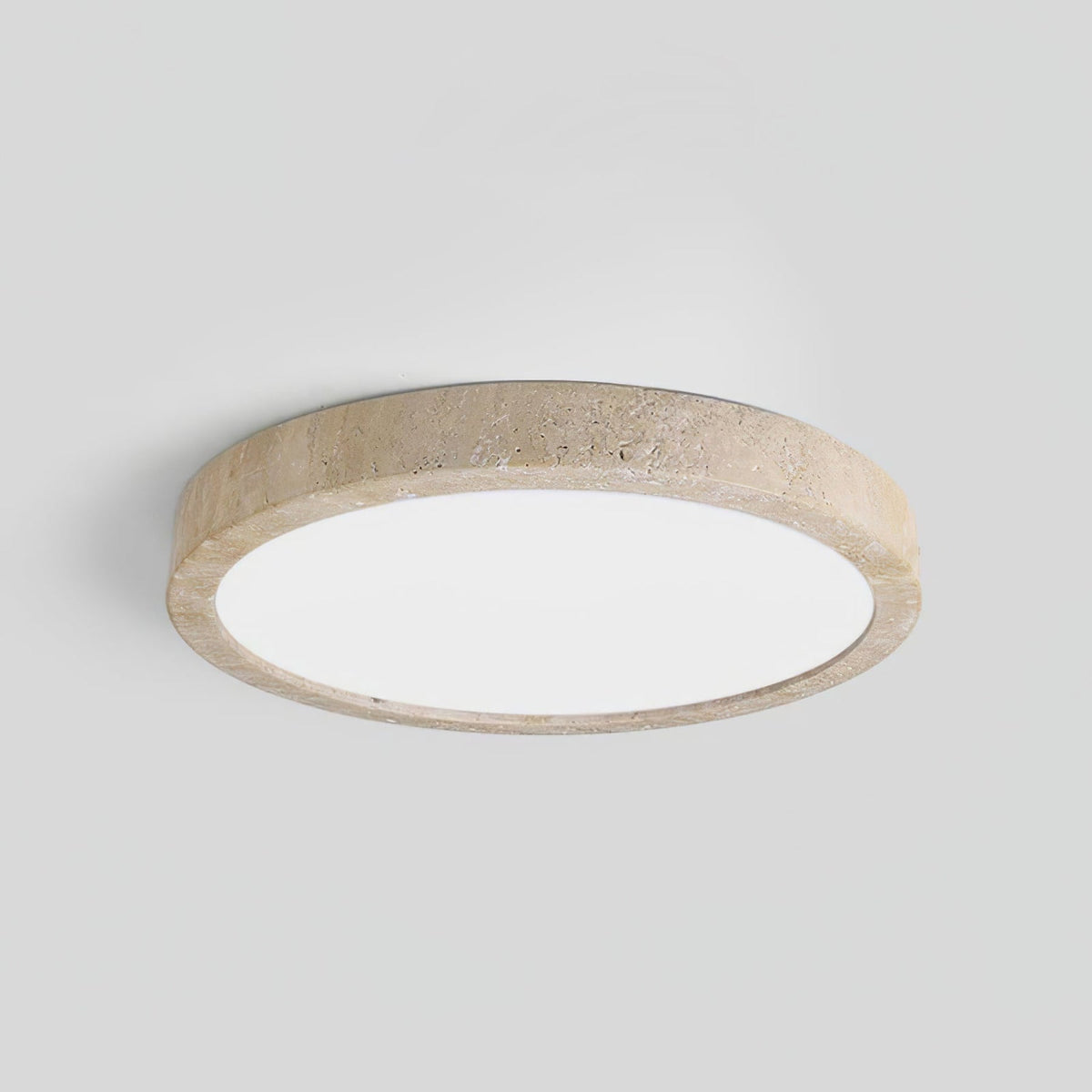 Modern Travertine Flush Mount Ceiling Light With Slim Profile