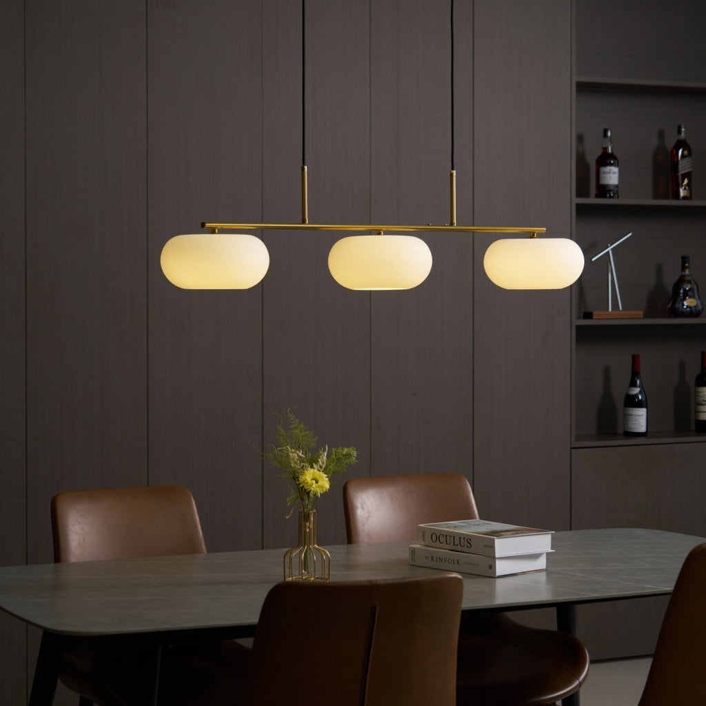 Modern Glass Pendant Light With Tri-Color LED Glow