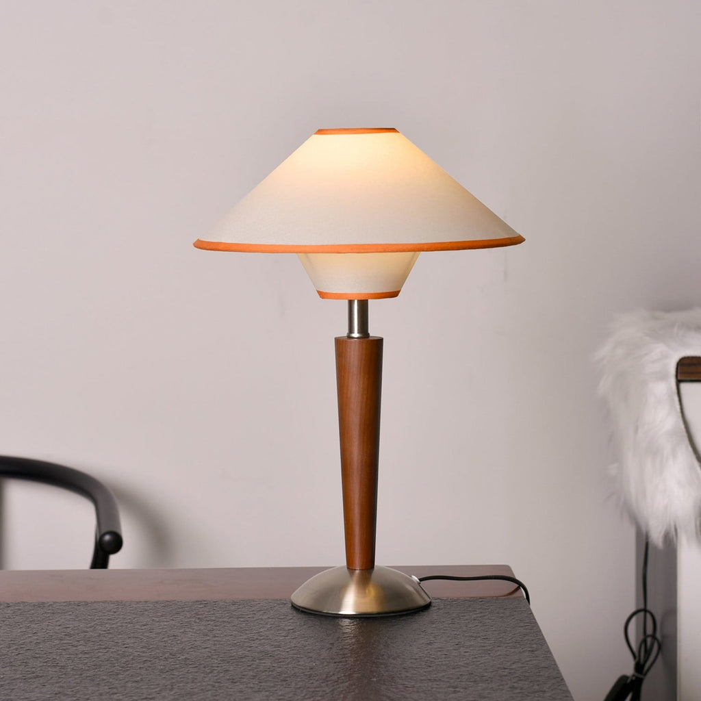Modern Wood Table Lamp With Fabric Shade for Living Room