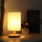 Scandinavian Wood Table Lamp With Linen Shade