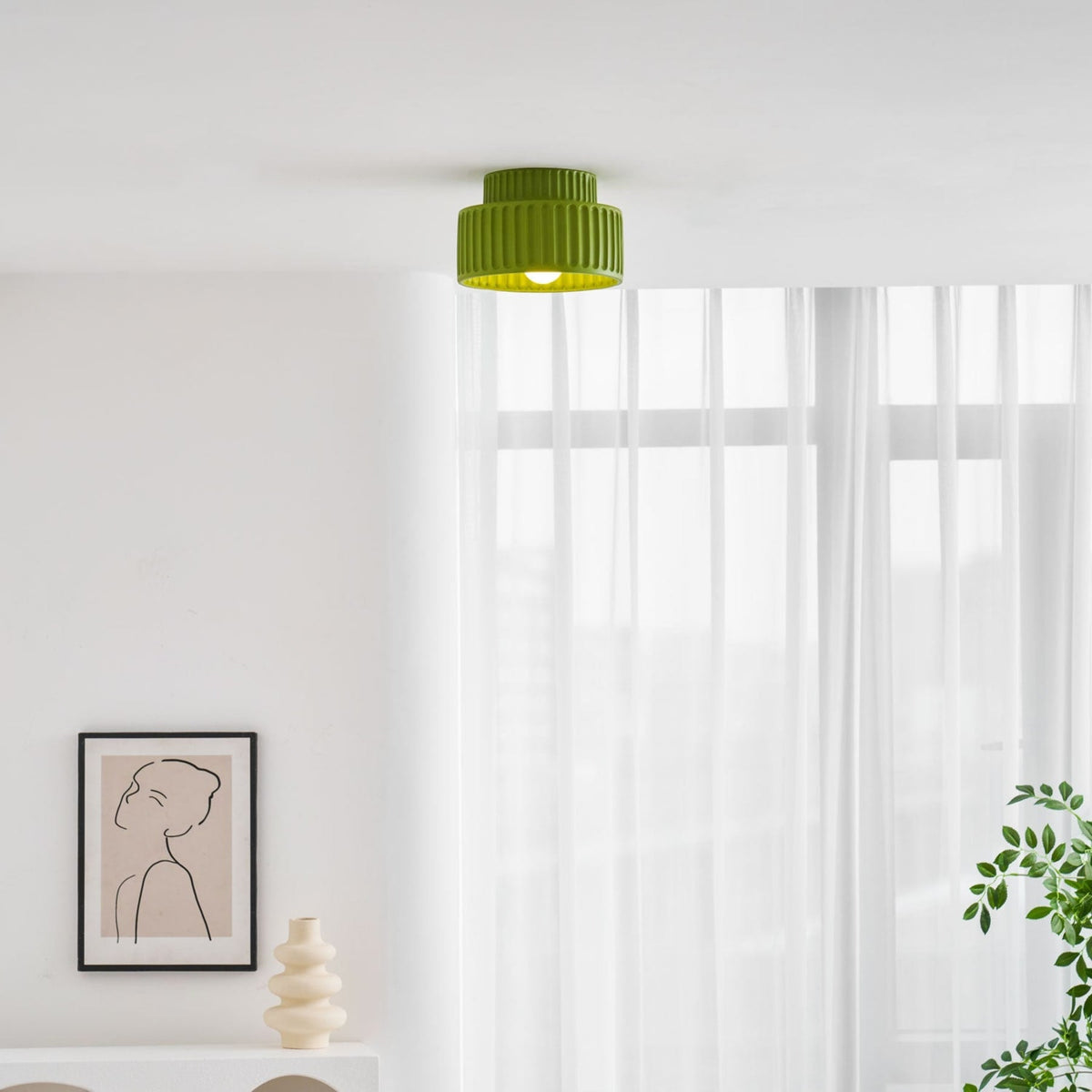 Modern Semi-Flush Ceiling Light for Living Room and Bedroom