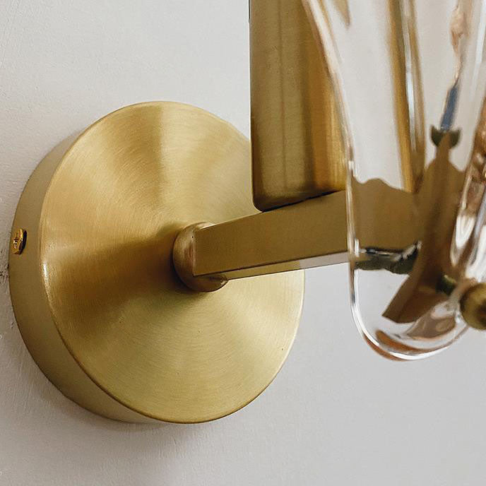 Brass And Glass Seashell Wall Sconce With E12 Bulb Base