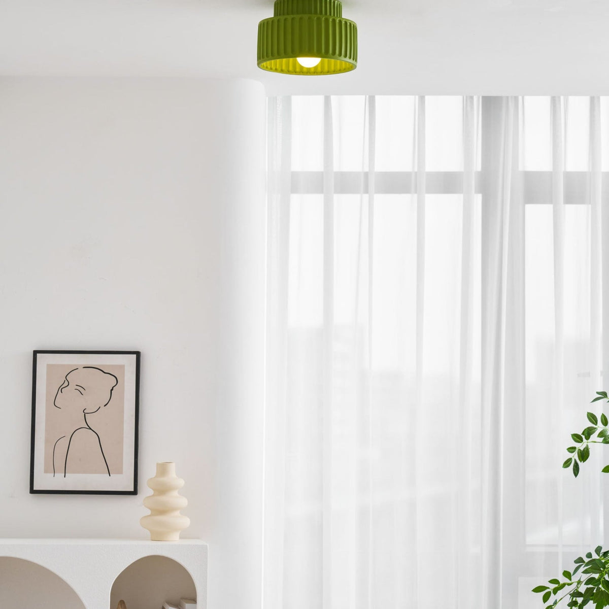 Modern Semi-Flush Ceiling Light for Living Room and Bedroom