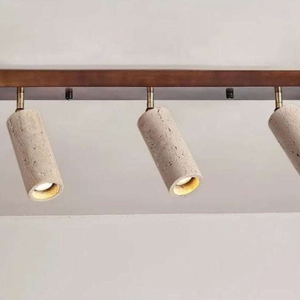 Modern Stone Linear Ceiling Light With Warm White Glow