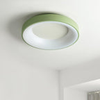 Modern Wrought Iron Flush Mount Ceiling Light With Tri-Color LED Glow