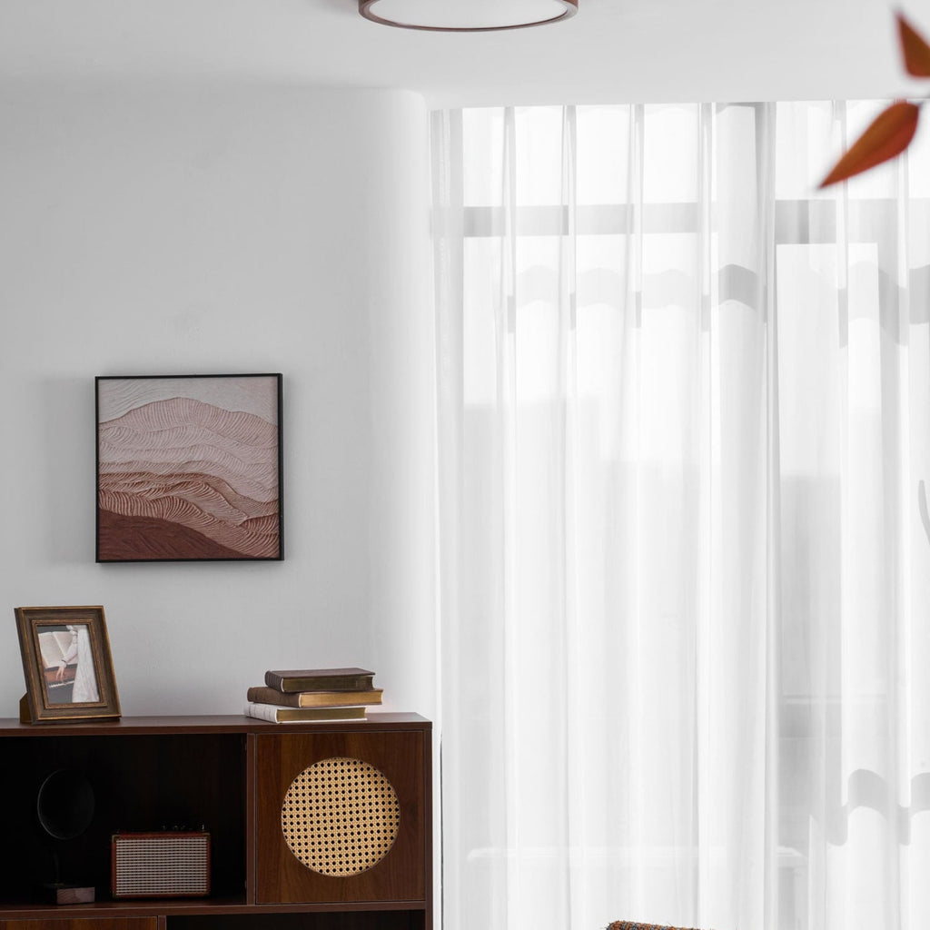 Minimalist Wood Flush Mount Ceiling Light With Slim Profile