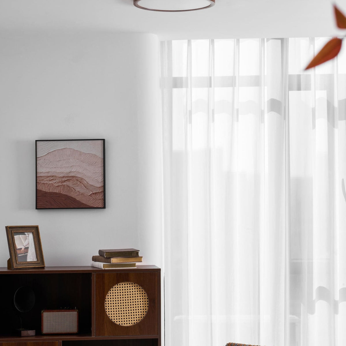 Minimalist Wood Flush Mount Ceiling Light With Slim Profile