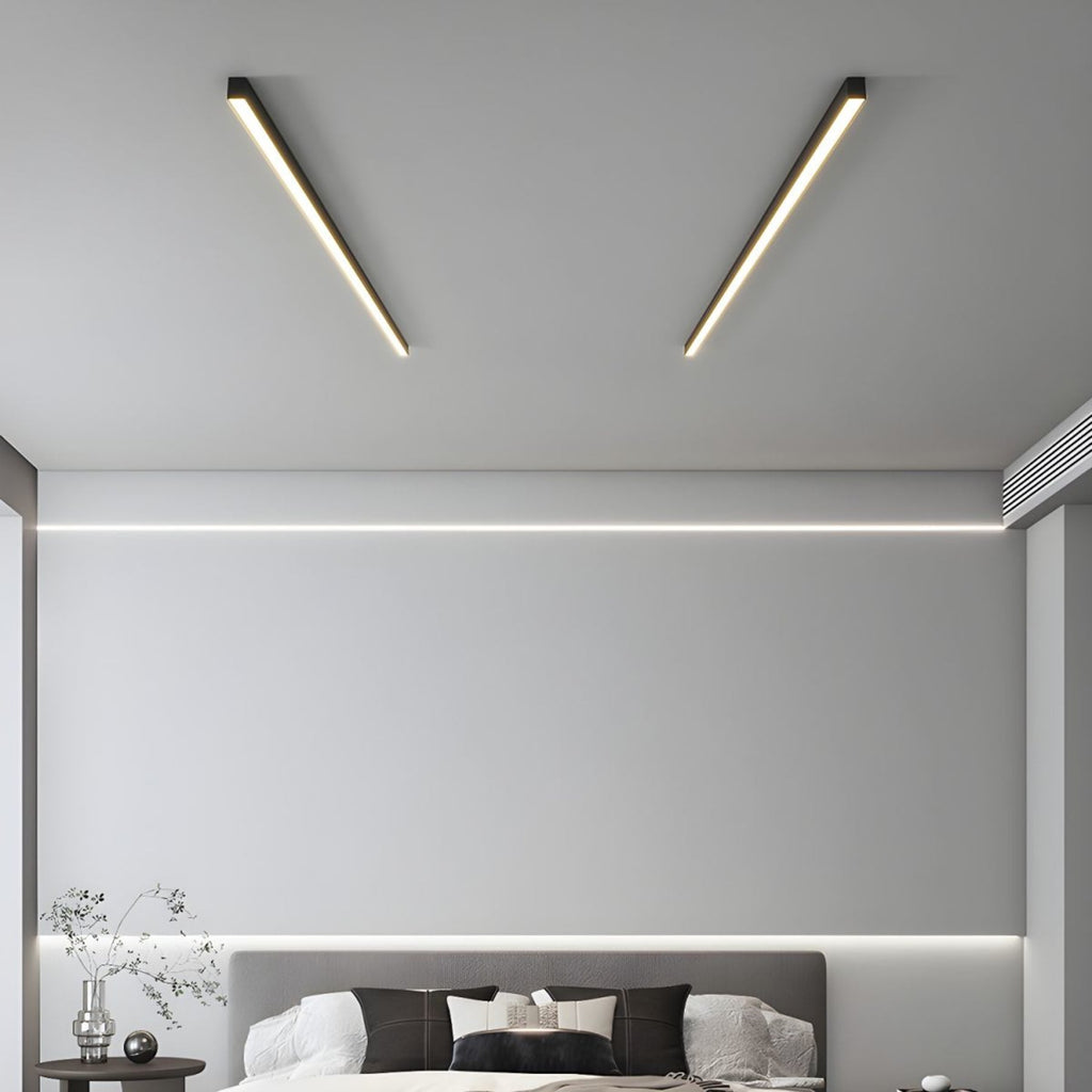 Minimalist Linear Metal Ceiling Light for Living Room