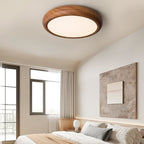 Scandinavian Wood Flush Mount Ceiling Light for Living Room