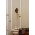 Modern Travertine Wall Sconce With Warm LED Glow