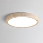 Modern Travertine Flush Mount Ceiling Light With Slim Profile