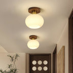 Modern Solid Wood Semi-Flush Ceiling Light for Living Room
