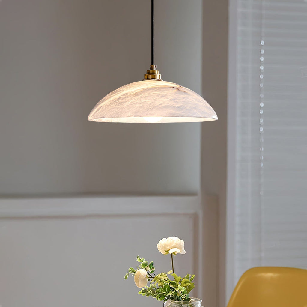 Modern Marble and Copper Pendant Light for Dining Room