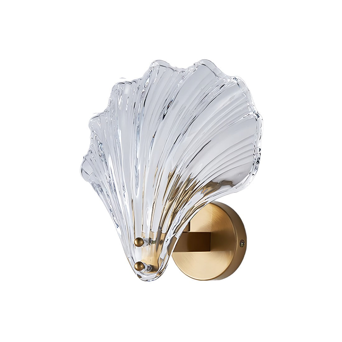 Brass And Glass Seashell Wall Sconce With E12 Bulb Base