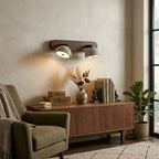Modern Travertine Wall Sconce With Warm LED Glow for Living Room
