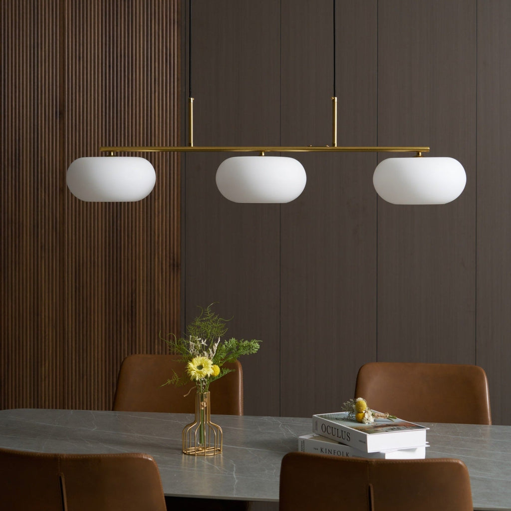 Modern Glass Pendant Light With Tri-Color LED Glow