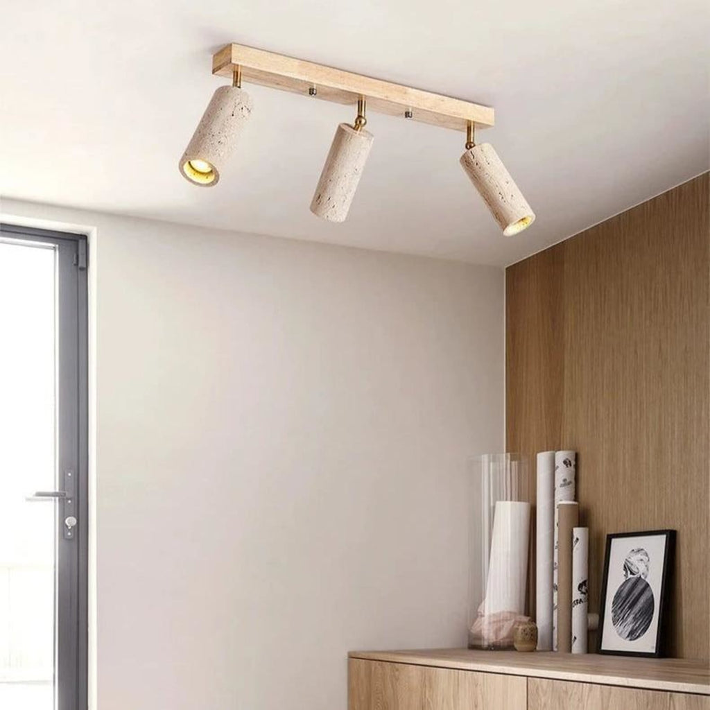 Modern Stone Linear Ceiling Light With Warm White Glow
