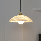 Modern Marble and Copper Pendant Light for Dining Room