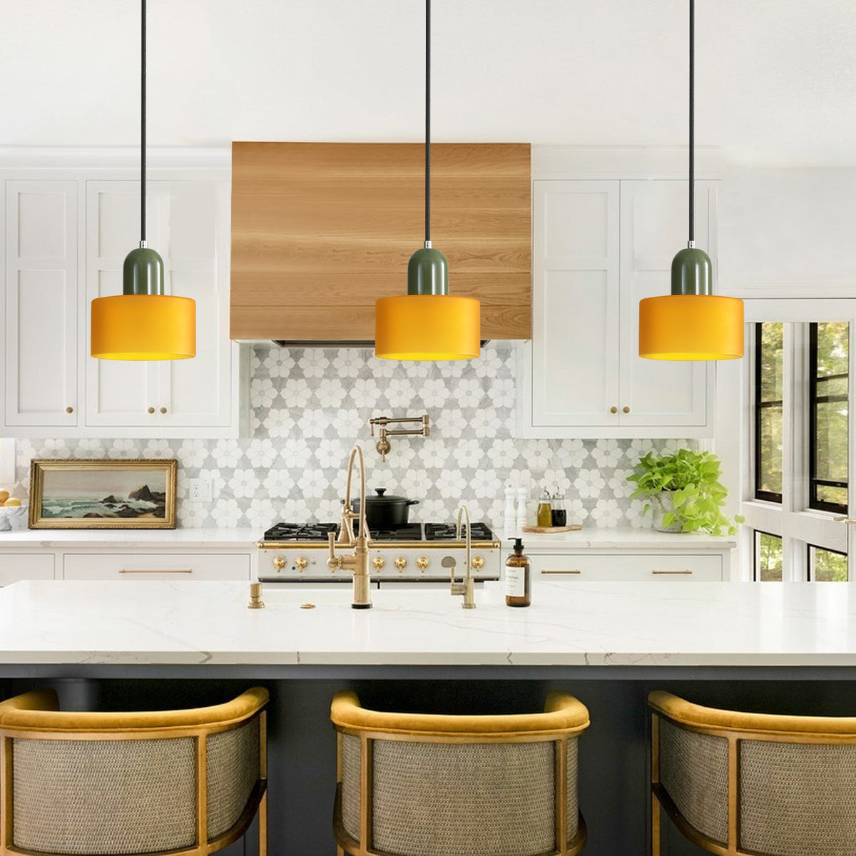 Bauhaus Glass E26 Pendant Light for Kitchen