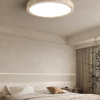 Modern Travertine Flush Mount Ceiling Light With Slim Profile