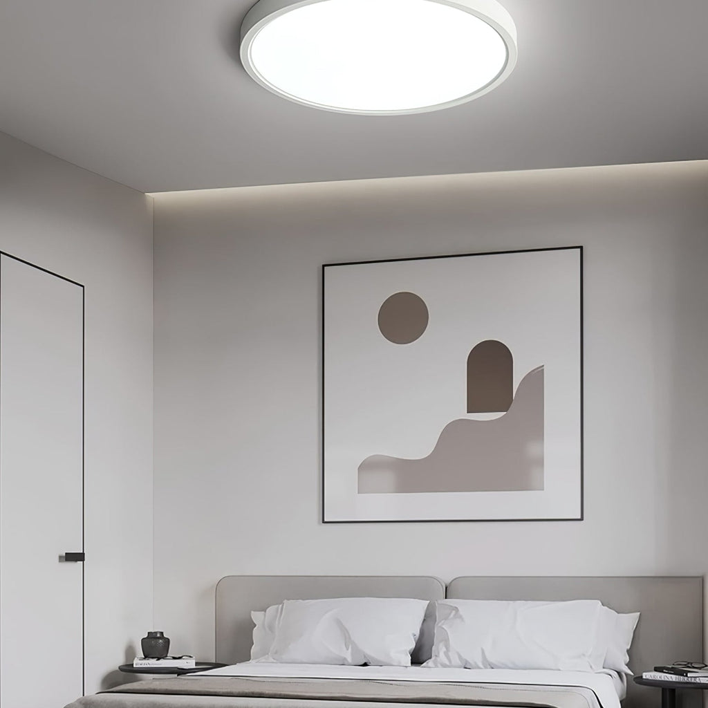 Minimalist Iron Flush Mount Ceiling Light With Slim Low-Profile Design