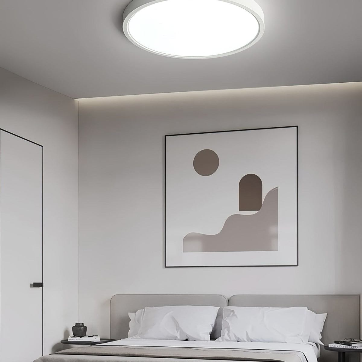 Minimalist Iron Flush Mount Ceiling Light With Slim Low-Profile Design