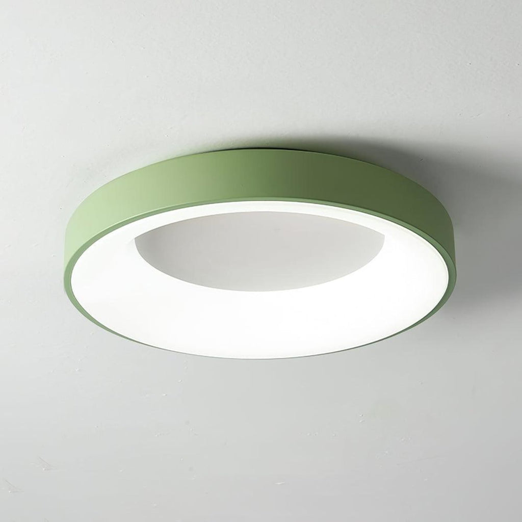 Modern Wrought Iron Flush Mount Ceiling Light With Tri-Color LED Glow
