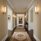 Modern Metal and Faux Alabaster Wall Sconce for Living Room